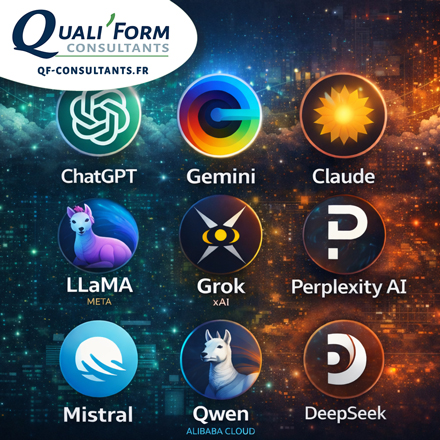 Image LES IA évoluent, retrouvez les formations adaptées | Actu QUALIFORM CONSULTANTS qualité • formations • accompagnement